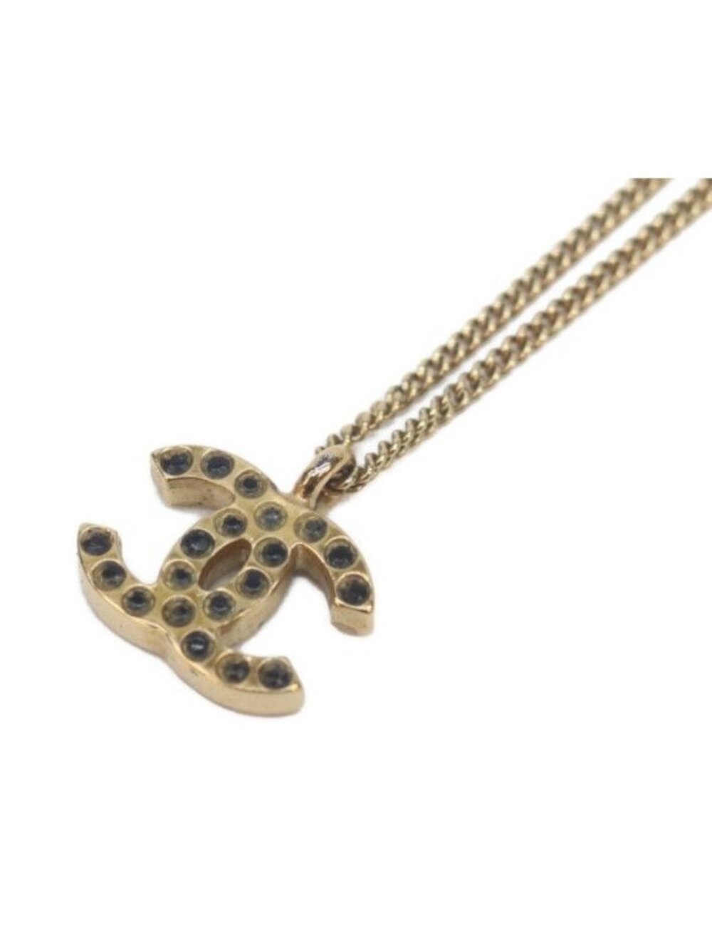 Chanel CC Logo Black Stone Necklace